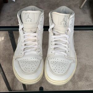All White Air Jordan Mid’s